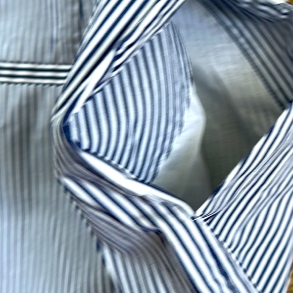 🆕 J. Crew Seersucker Jumpsuit Blue & White. Hand Pockets. Waist Tie. Size 6 - Picture 10 of 13